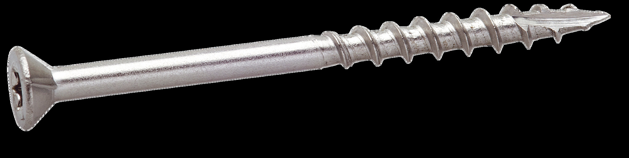 TRALLSKRUV I ROSTFRITT A2 STÅL MED FIBERSKÄRANDE BORRSPETS - FAST