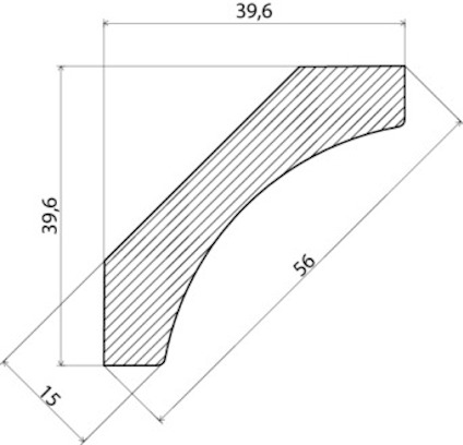 Svart, diagonalt skuggad fyrkant i nedre vänstra hörnet på vit bakgrund.