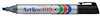 Artline 109 permanent marker, silver kropp, svart kork och bred snedskuren spets.