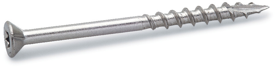 TRALLSKRUV I ROSTFRITT A4 STÅL MED FIBERSKÄRANDE BORRSPETS - FAST