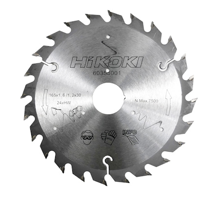 SÅGKLINGA 165X1,6 24T 20MM HÅL HIKOKI 20MM HÅL