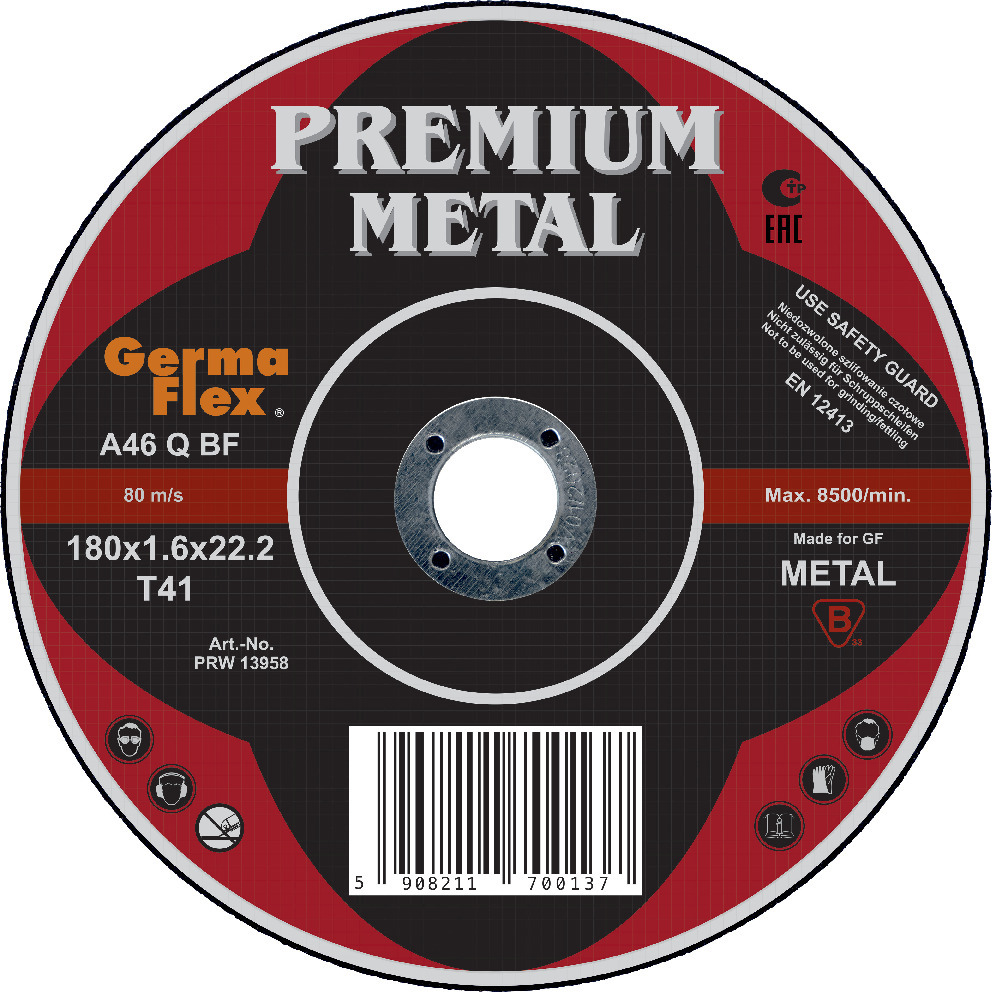 KAPSKIVA METALL 180X1,6X22,2MM - Thomee