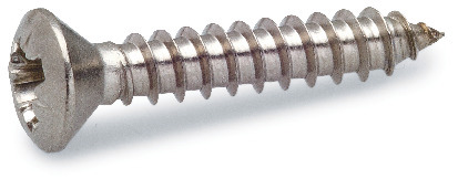 PLÅTSKRUV KFXS MED KULLERFÖRSÄNKT HUVUD ROSTFRI A4 - FAST