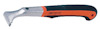 Handverktyg med ergonomiskt orange och svart handtag och metallblad i ena änden, troligtvis en färgskrapa.